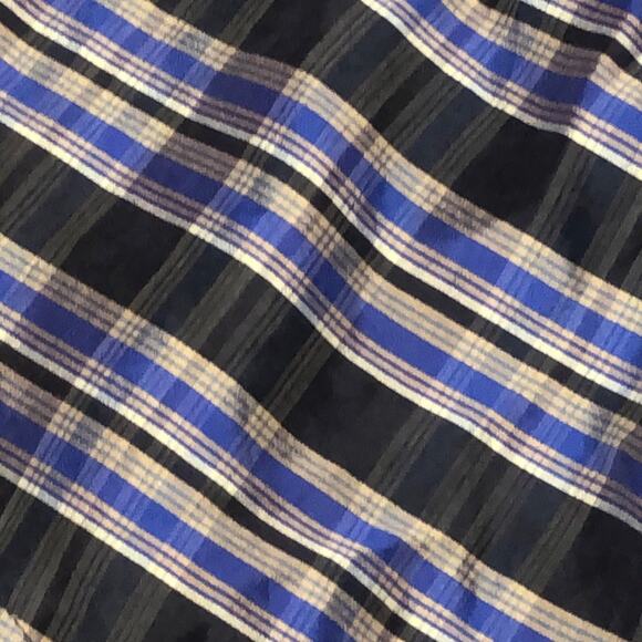 J. Crew Blue, Pink, and White Plaid Off Shoulder Silk Blouse Size 00 / XXS - Picture 7 of 9